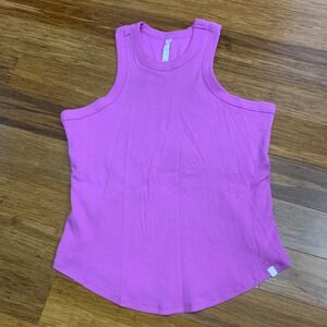 Fabletics High Neck Ribbed Tank‎ Top Sleeveless Electric Orchid Purple Size 2X
